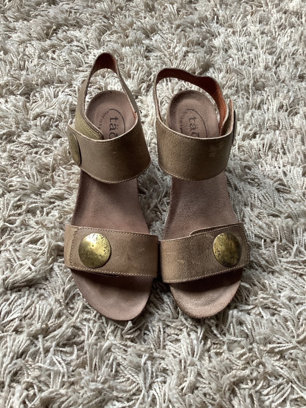Taos Carousel Strappy Leather Wedge Sandals